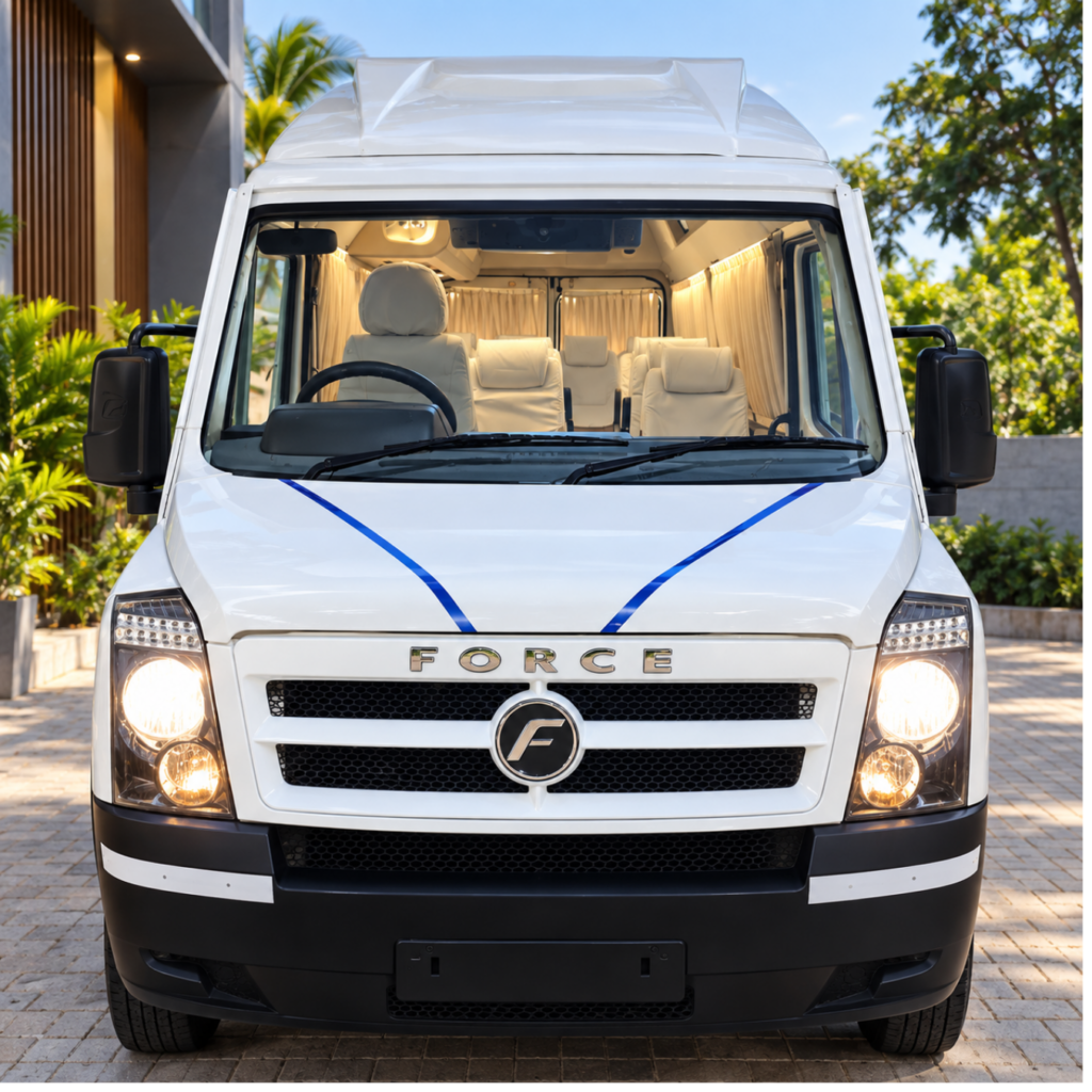 13 Seater Tempo Traveller Rental in Chennai – exterior view