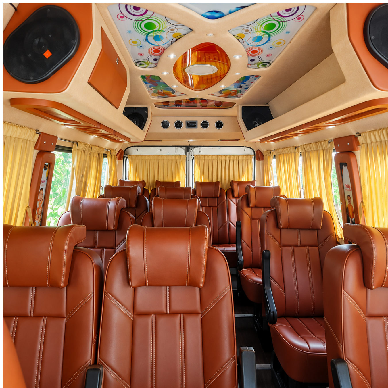 13 Seater Tempo Traveller Rental in Chennai – interior seating