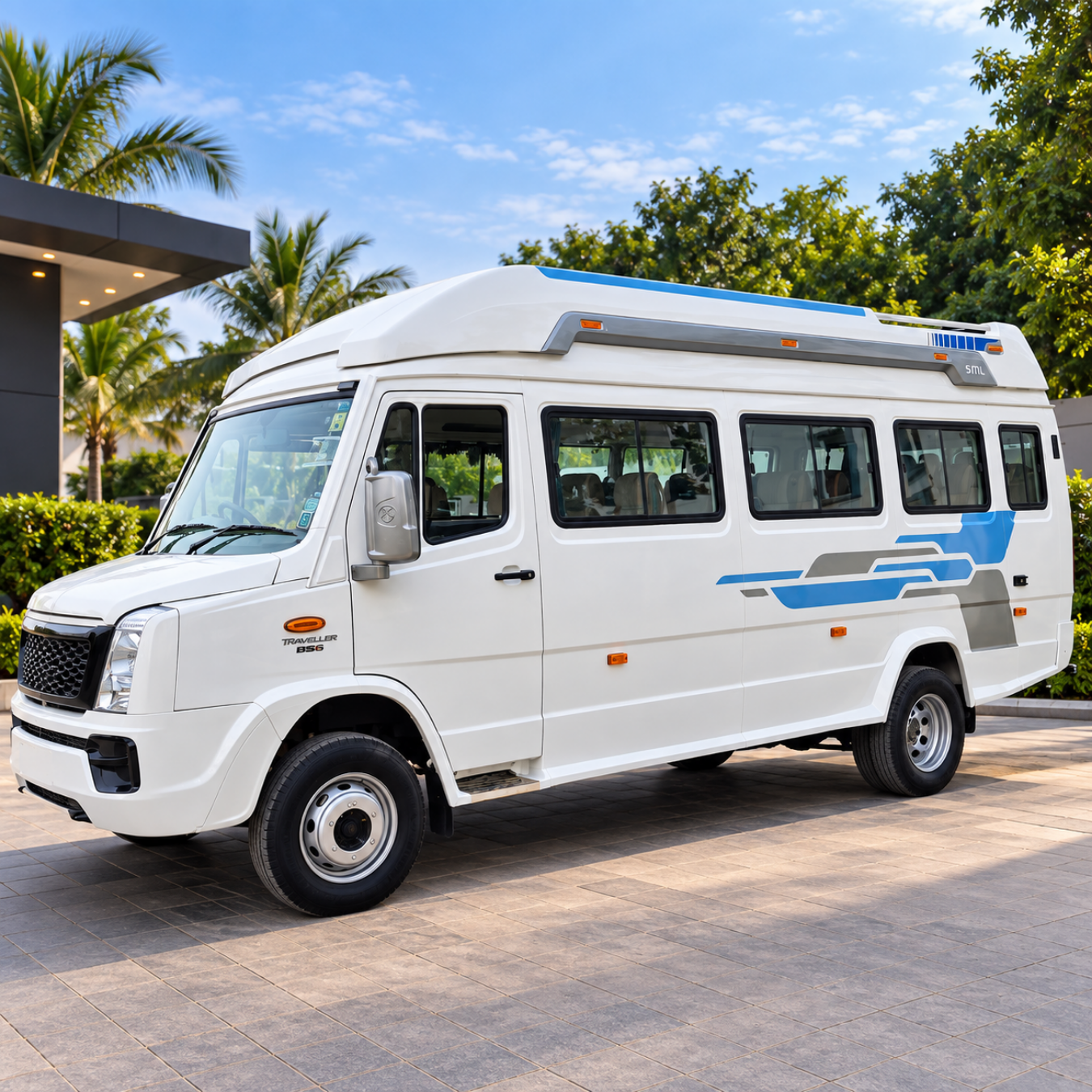 18 Seater Tempo Traveller Rental in Chennai – exterior view