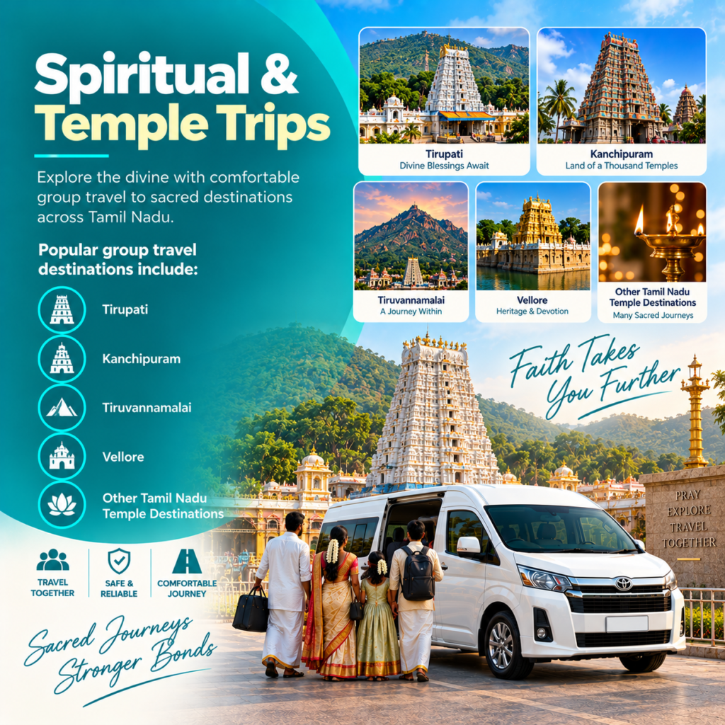 Spiritual and temple trips by van from Chennai
