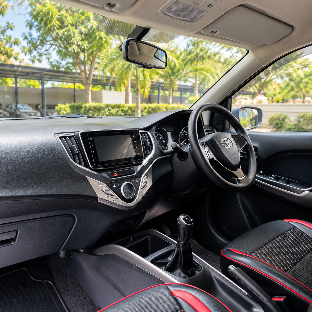 Toyota Glanza Rental in Chennai – dashboard and cockpit