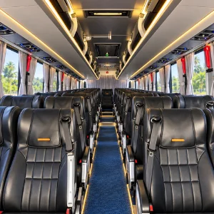 Volvo Bus Rental in Chennai – interior seating